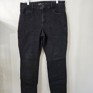 Old Navy High-Rise Wow Straight Black Denim Jeans 12 short